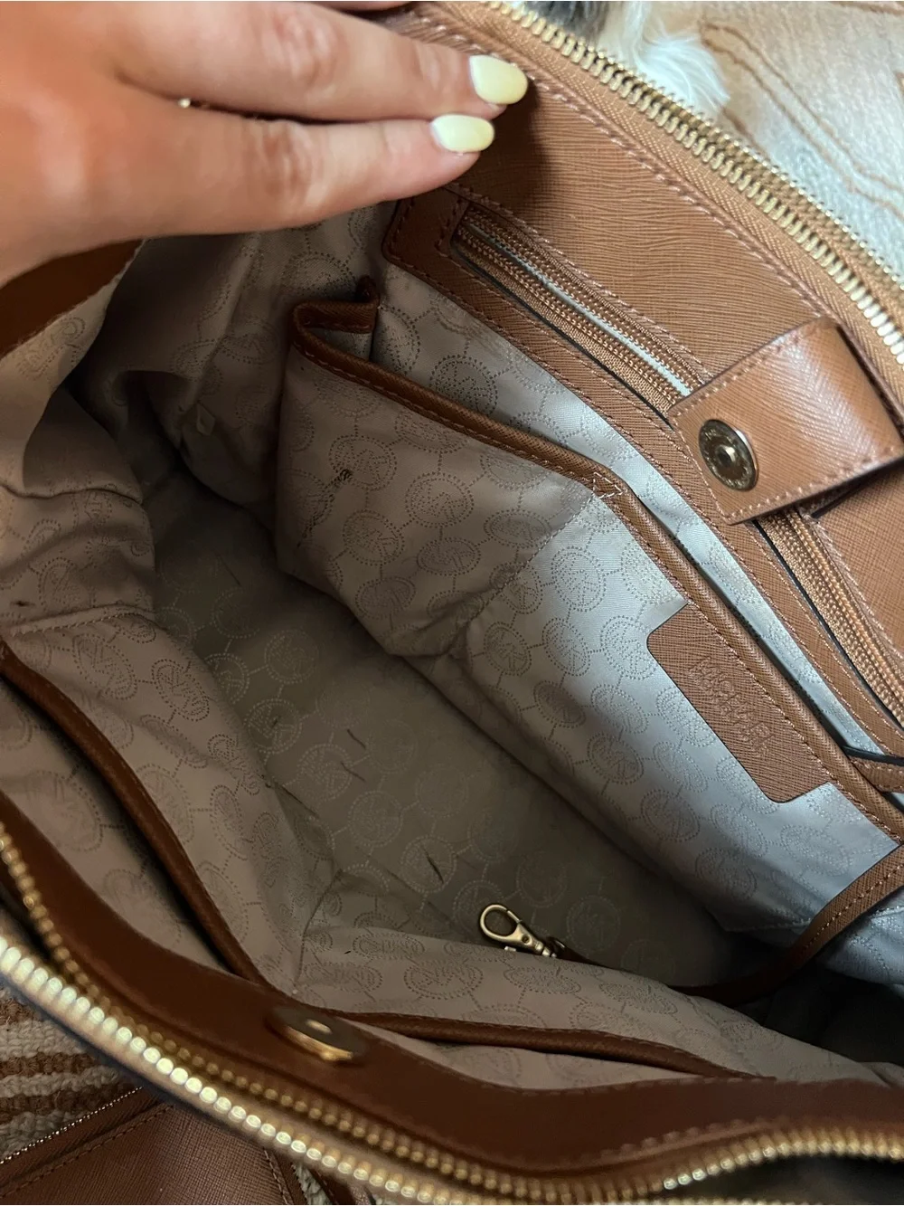 Michael Kors Cognac Saffiano Leather Tote Satchel
